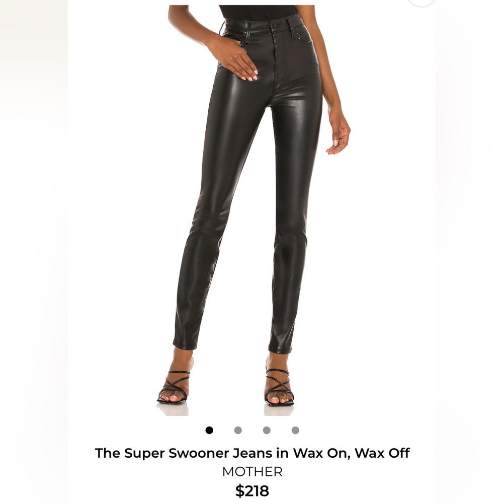 MOTHER Super Swooner faux leather pants Revolve Black Skinny